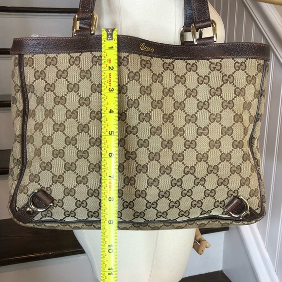 GUCCI GG Monogram E/W Tote Shoulder Bag w/ Center Zipper Compartment MINT - Picture 13 of 17